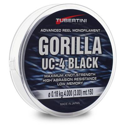 Fire Monofilament - Fir Monofilament Tubertini Gorilla UC4 Black 0.18mm 4kg 150m