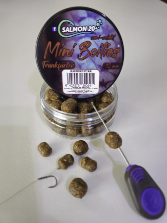 Momeli pentru cârlig - Salmon 20+ Mini Boilies Semi Solubil Frankfurter 12mm 50ml