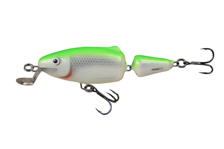 Voblere - Vobler Salmo Floating Friski 7 SR Lime Blast 7cm 7gr. 1 - 1.5m Hook Size 8