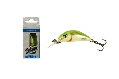 Voblere - Vobler Salmo Sinking Hornet 3 Lime Blast 3.5cm 2.6gr. 1.0 - 2.6m Hook Size 10