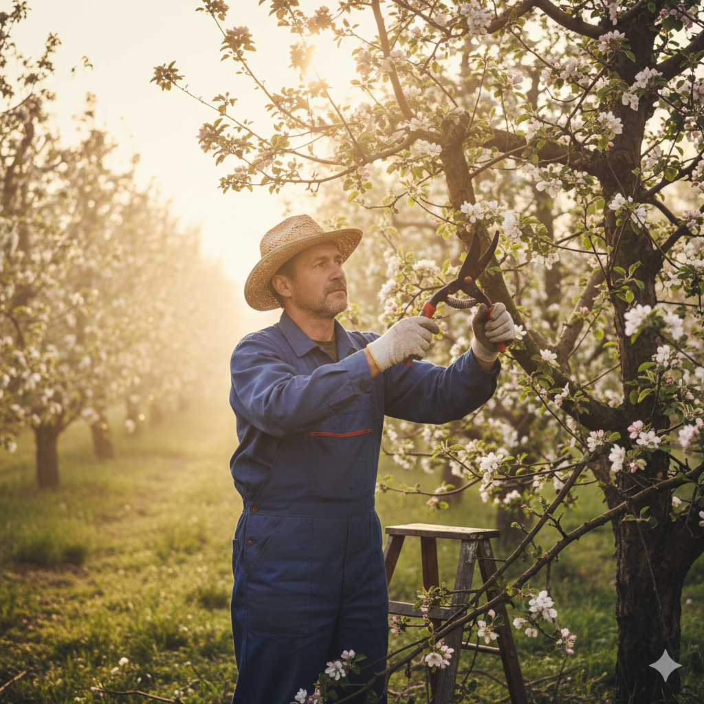 Arta Tăierii: De Ce Curățarea Coroanei Pomilor Fructiferi Este Vitală pentru o Recoltă Bogată