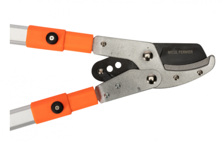 Foarfeca crengi „Micul Fermier” GF-0476 – instrument extensibil 670-990 mm, din aluminiu rezistent, ideală pentru tăierea precisă a crengilor subțiri și groase în grădini, livezi și sere. Ergonomic și sigur, perfect pentru grădinăritul de acasă. [1]