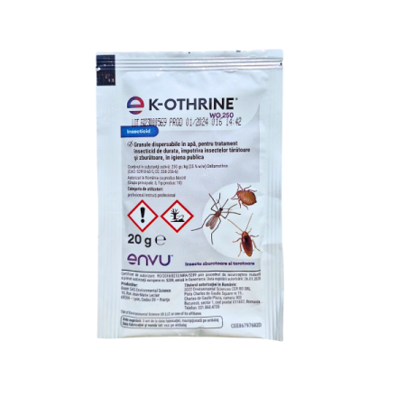 Insecticide - K-Othrine WG 250 20g solutie insecticid anti plosnite de pat gandaci muste tantari furnici pureci viespi