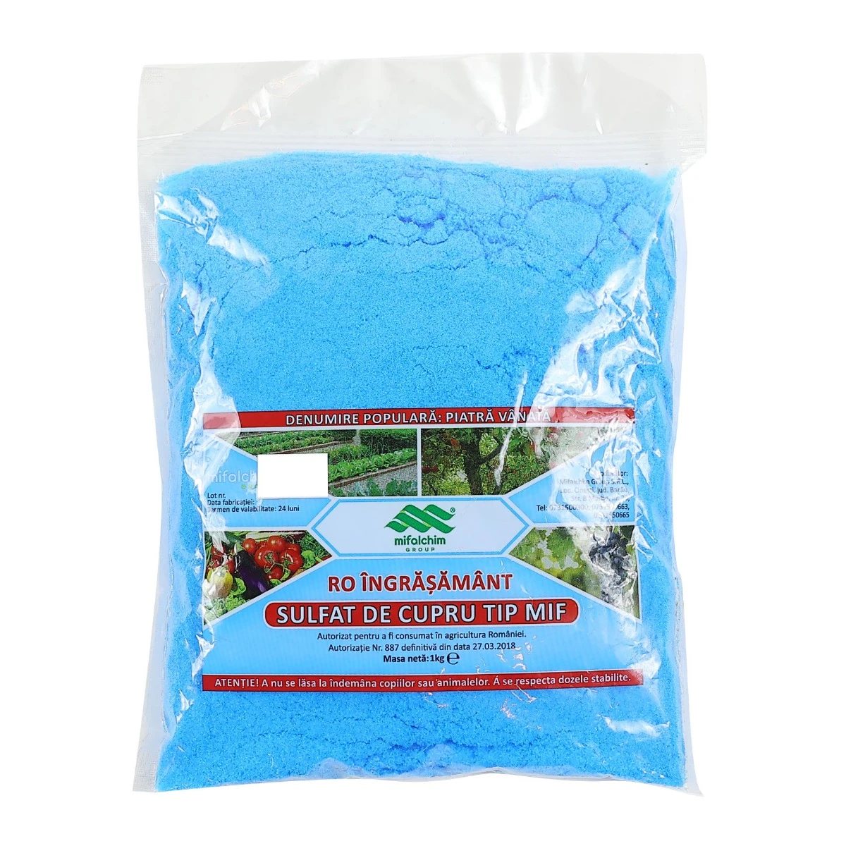 Fungicide - Sulfat de cupru tip MIF 1 kg – Protecție profesională împotriva bolilor fungice | FitoSmart