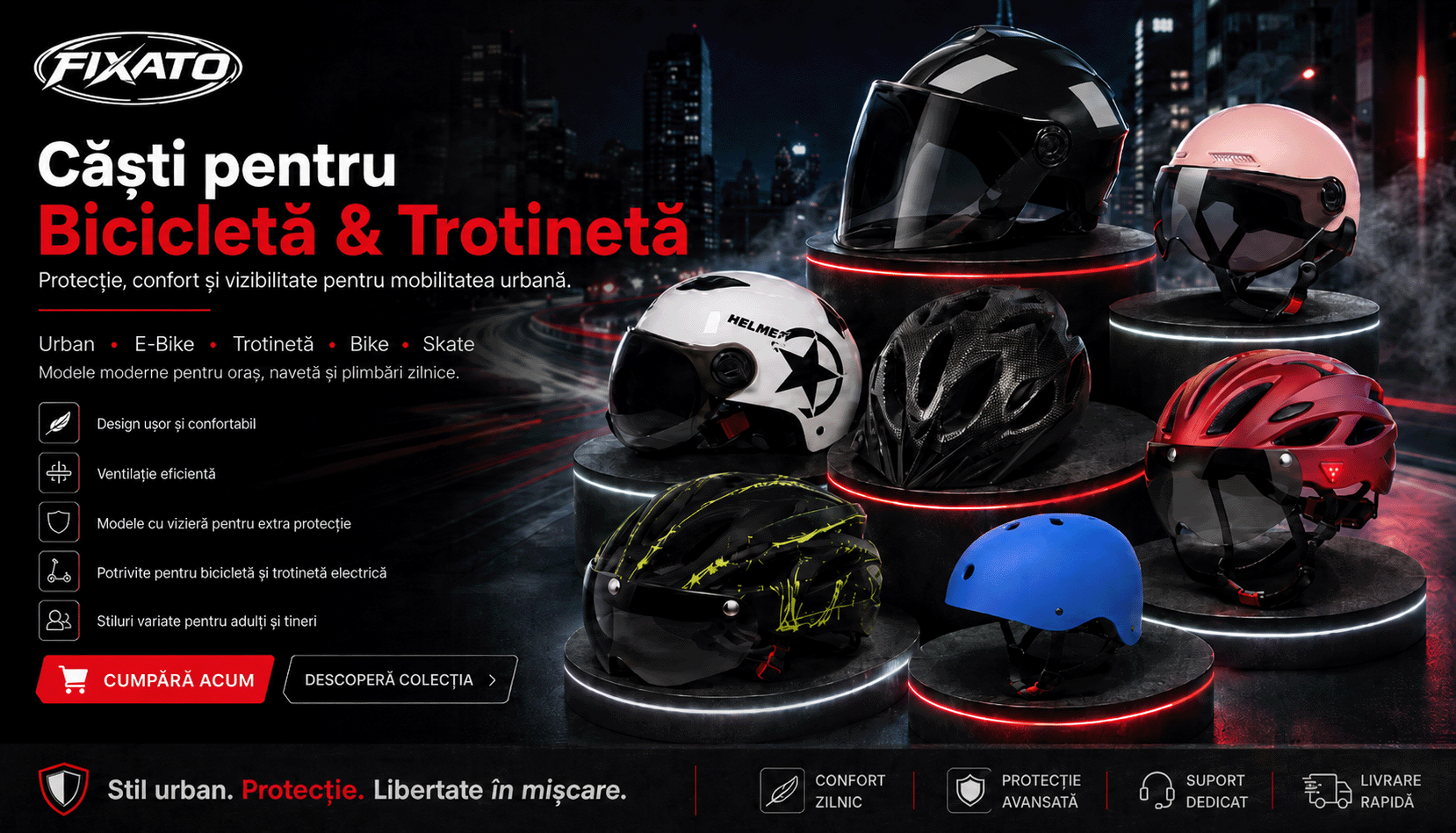 Casti pentru Bicicleta Trotineta FIXATO