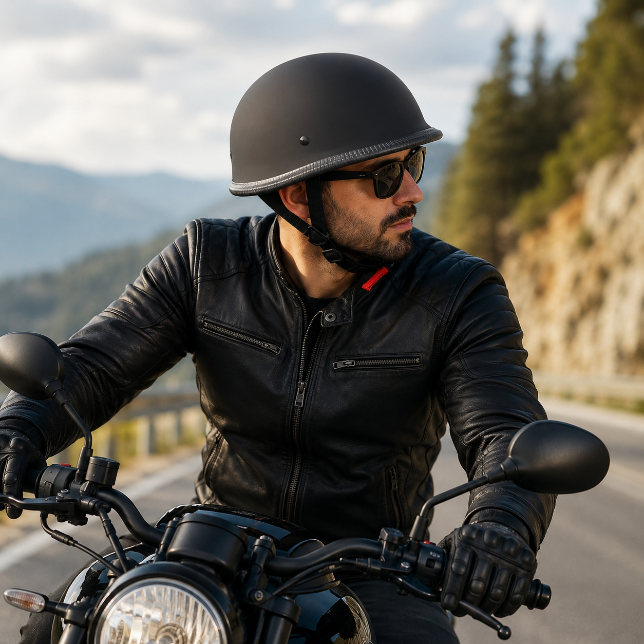 Casca Moto Scuter Retro German FIXATO Negru