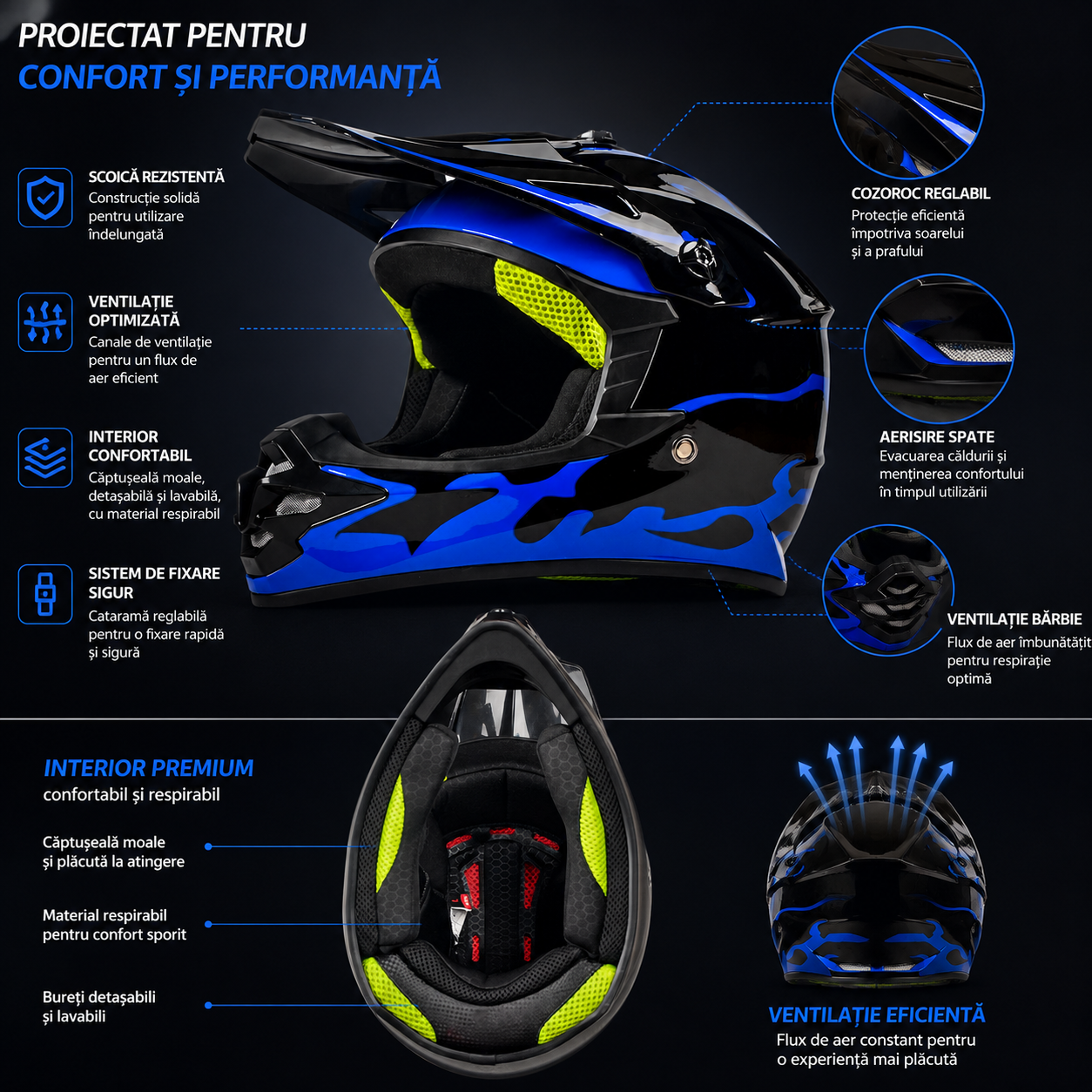 Casca Enduro Moto Cross ATV FIXATO