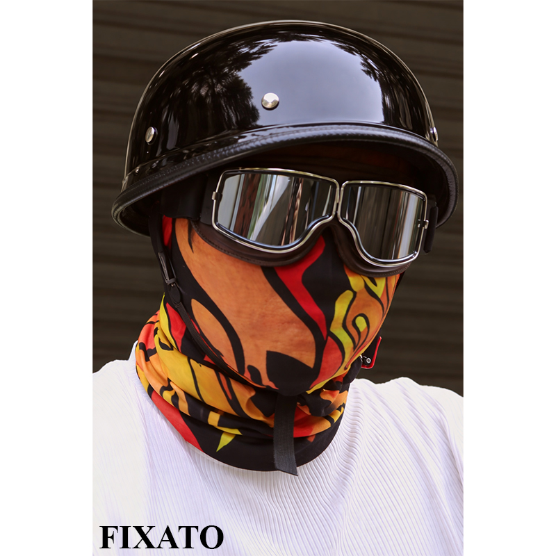 Casca Moto Retro FIXATO Negru Lucios Marime XL