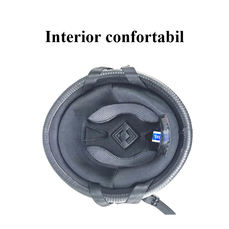 Casca Moto/Scuter FIXATO Retro German, Interior Confortabil, Prindere rapida, Negru Mat, Marime L 59-60cm