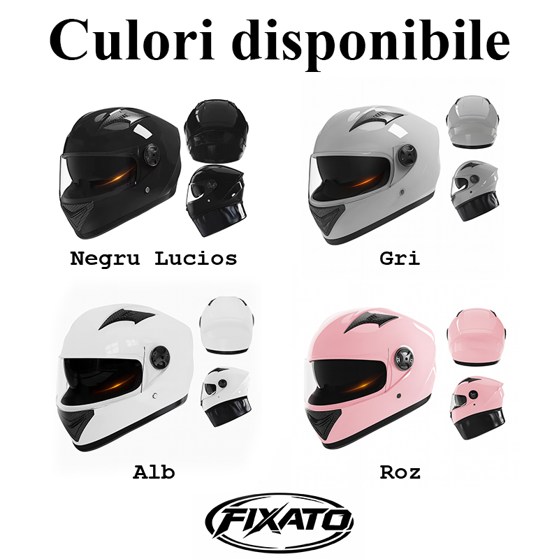 Casca Moto/Scuter FIXATO Ultra, Protectie UV, Viziera Dubla, Ventilatie buna si permeabilitate la aer, Esarfa de iarna detasabila, Marime universala 59-62 cm, Negru