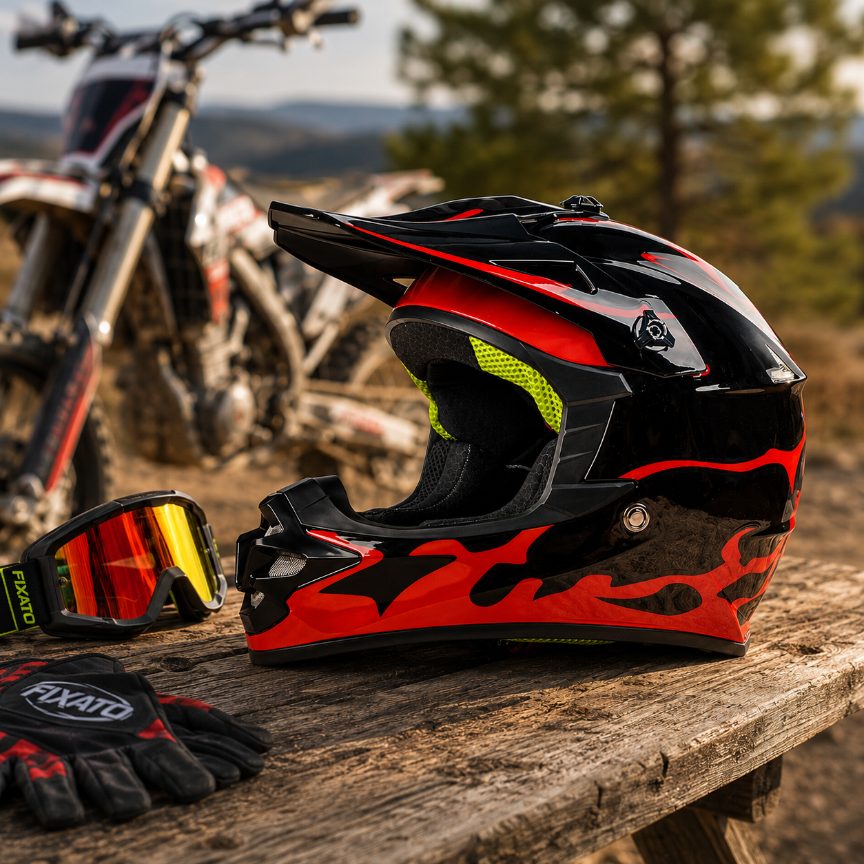 Casca Enduro Moto Cross ATV FIXATO