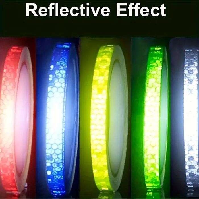 Banda reflectorizanta pentru biciclete, motociclete, masini, FIXATO, autoadeziva, rezistenta la apa, lungime 8m, Alb [3]