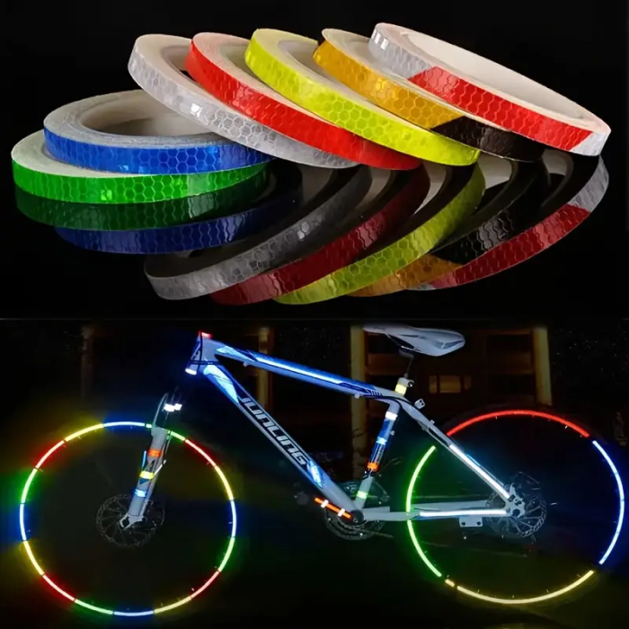 Banda reflectorizanta pentru biciclete, motociclete, masini, FIXATO, autoadeziva, rezistenta la apa, lungime 8m, Verde [3]