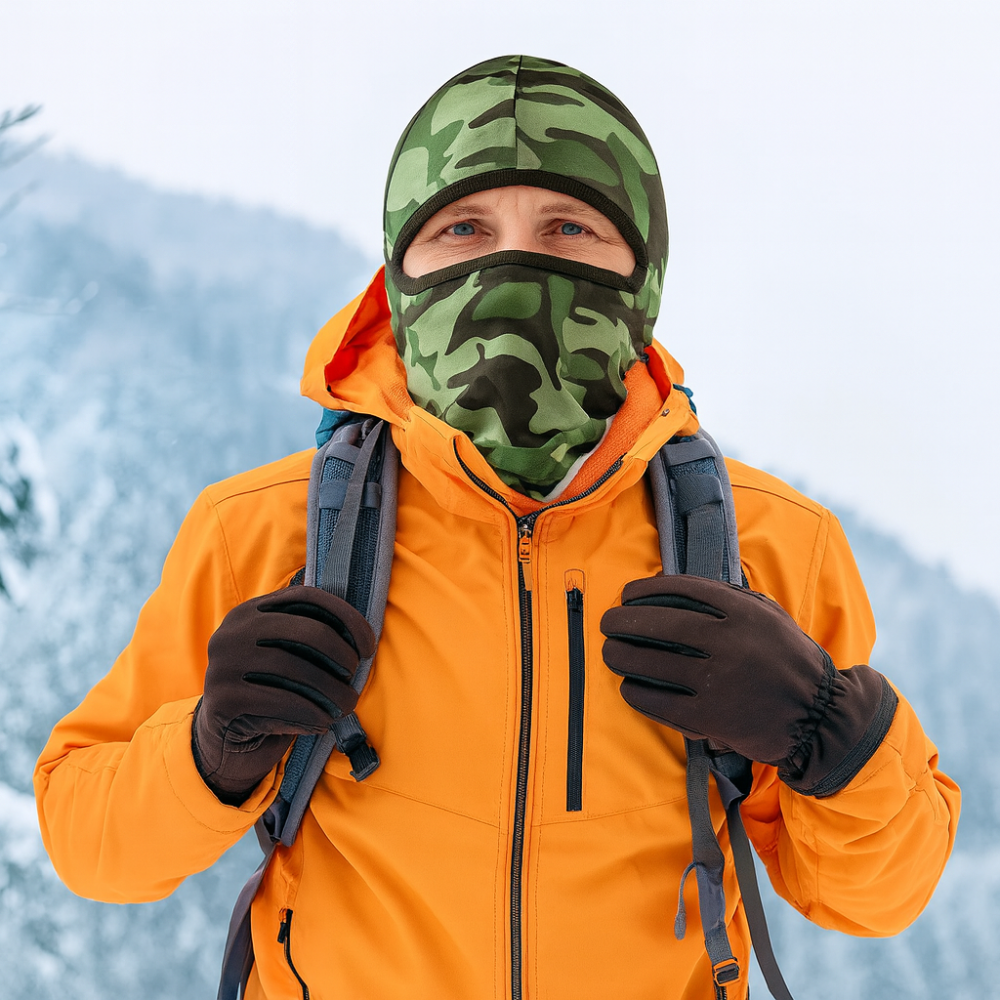 Cagula Camuflaj FIXATO, Unisex, Protectie UV, Material elastic, respirabil, Marime universala, Forest Green [3]