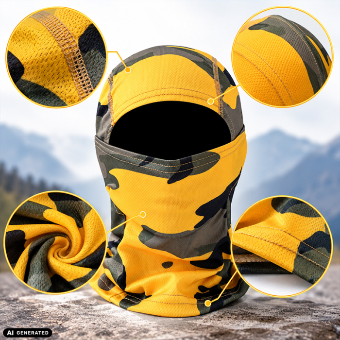 Cagula Tactica FIXATO, 6in1 Multifunctionala, Protectie UV, Material elastic, respirabil, Marime universala, Hazard Camo [3]