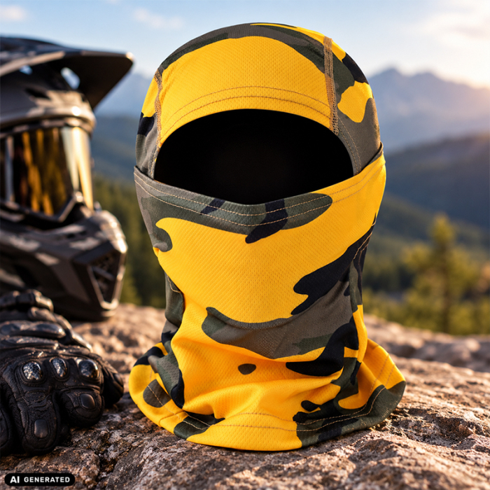 Cagula Tactica FIXATO, 6in1 Multifunctionala, Protectie UV, Material elastic, respirabil, Marime universala, Hazard Camo [4]