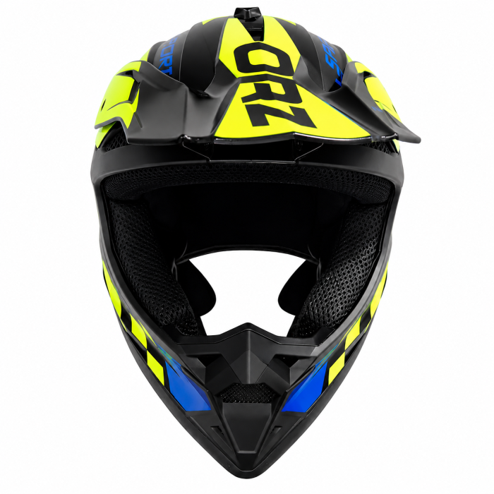 Casca Moto/Enduro FIXATO, Interior Confortabil, Ventilatie Multipla, Albastru cu Verde [5]