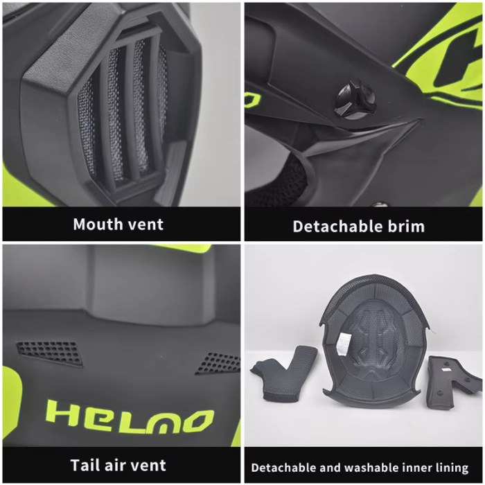 Casca Moto/Enduro, Interior Confortabil, Ventilatie Multipla, pentru Motociclete, Cross, Enduro, ATV, Dirt Bike, FIXATO,  Marime XL, Multicolor [7]