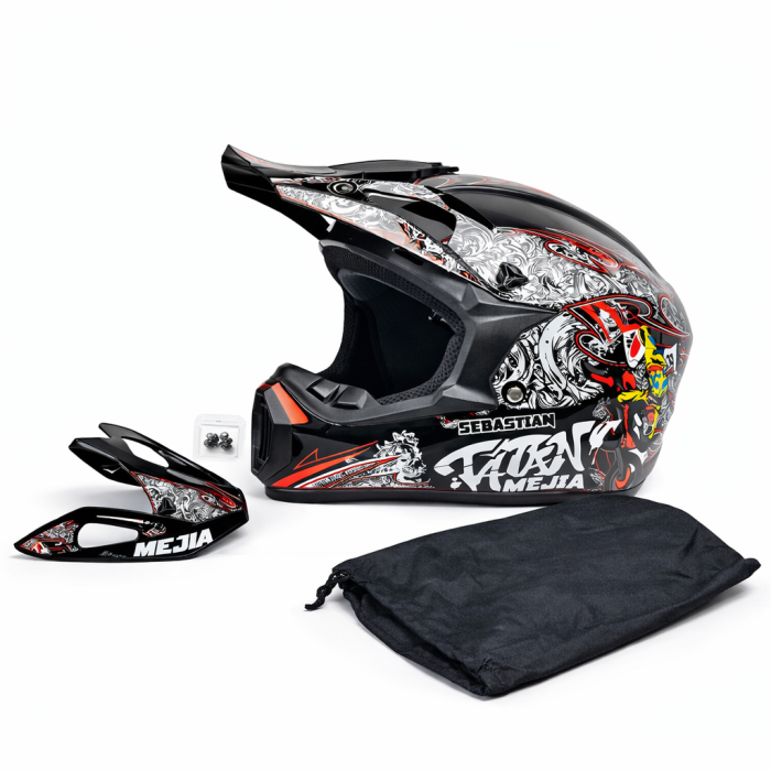 Casca Moto/Enduro, Interior Confortabil, Ventilatie Multipla, pentru Motociclete, Cross, Enduro, ATV, Dirt Bike, FIXATO,  Marime S, Multicolor [2]