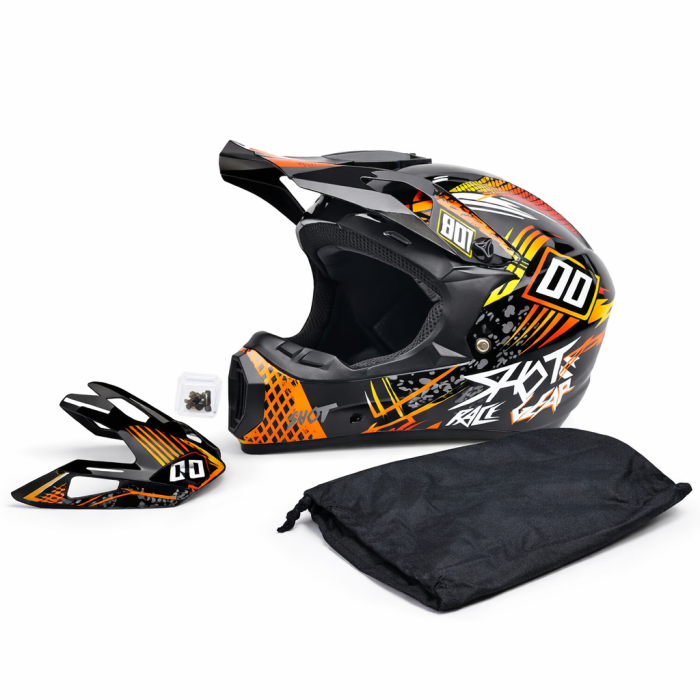 Casca Moto/Enduro, Interior Confortabil, Ventilatie Multipla, pentru Motociclete, Cross, Enduro, ATV, Dirt Bike, FIXATO,  Marime M, Multicolor [2]