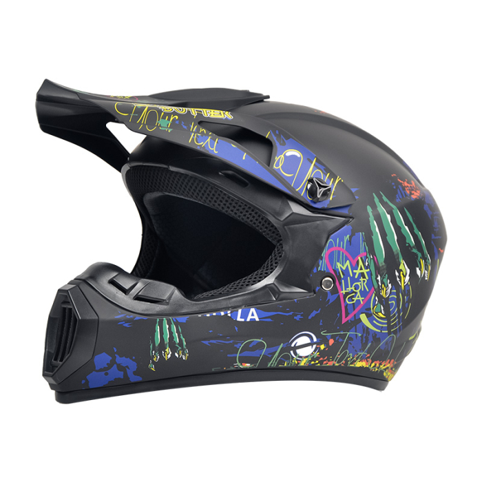 Casca Moto/Enduro, Interior Confortabil, Ventilatie Multipla, pentru Motociclete, Cross, Enduro, ATV, Dirt Bike, FIXATO,  Marime XL, Multicolor [1]