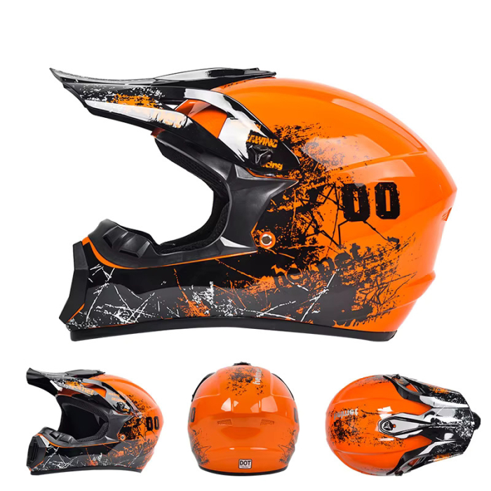 Casca Moto/Enduro, Interior Confortabil, Ventilatie Multipla, pentru Motociclete, Cross, Enduro, ATV, Dirt Bike, FIXATO,  Marime XL, Portocaliu [4]