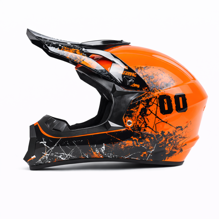 Casca Moto/Enduro, Interior Confortabil, Ventilatie Multipla, pentru Motociclete, Cross, Enduro, ATV, Dirt Bike, FIXATO,  Marime XL, Portocaliu [7]