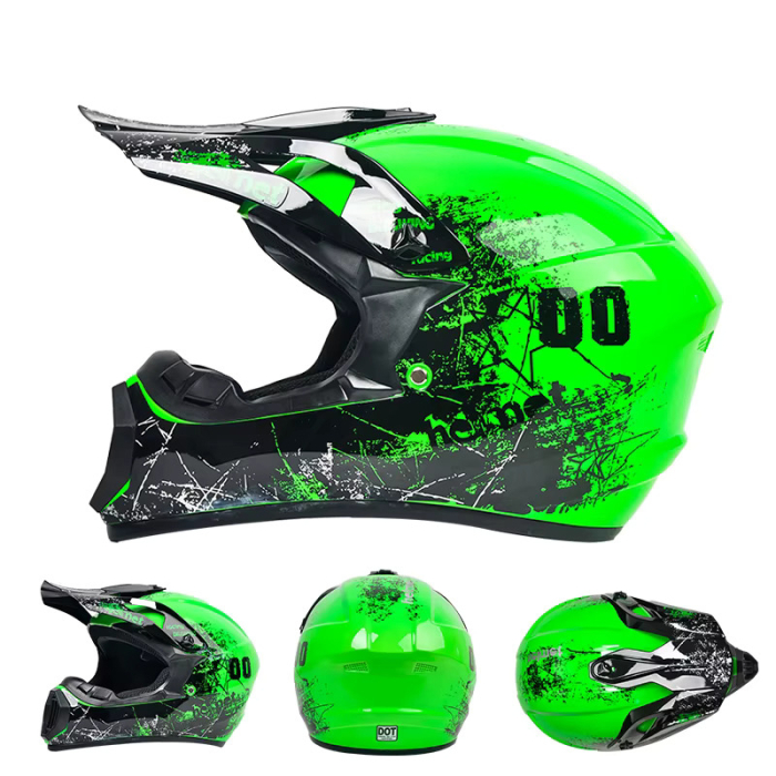 Casca Moto/Enduro, Interior Confortabil, Ventilatie Multipla, pentru Motociclete, Cross, Enduro, ATV, Dirt Bike, FIXATO,  Marime S, Verde [4]