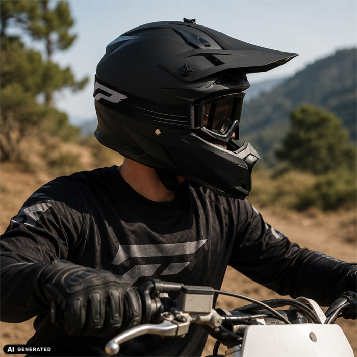 Casca Moto/Enduro, Interior Confortabil, Ventilatie Multipla, pentru Motociclete, Cross, Enduro, ATV, Dirt Bike, FIXATO,  Marime M, Negru [4]