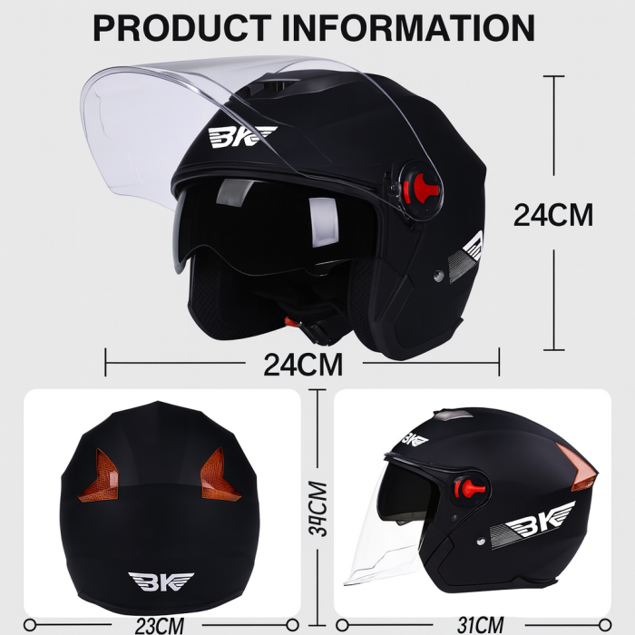 Casca Moto/Scuter FIXATO BK, Vizieră Dublă, Protecție UV, Ventilație Superioară, marime universala 54-59cm, Roz [4]