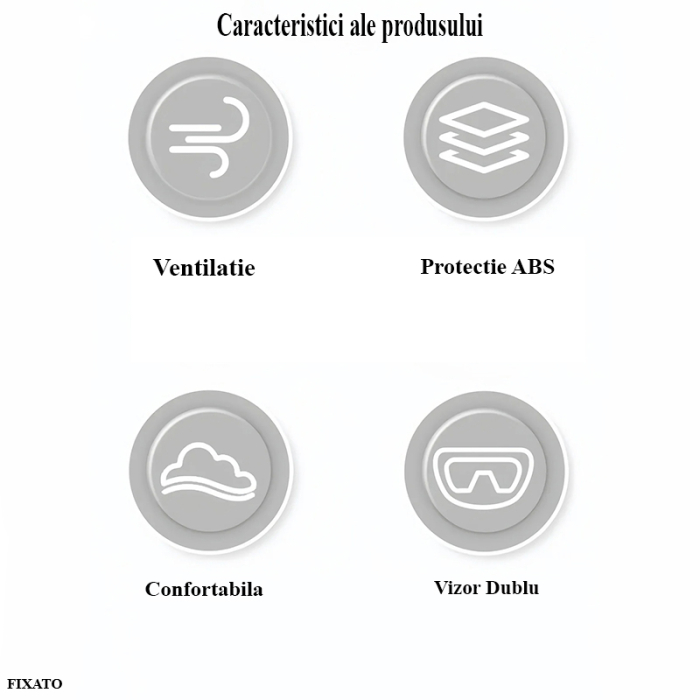 Casca Moto/Scuter FIXATO Italia, Viziera Dubla, Protectie UV, marime universala 56-62cm, Alba [8]