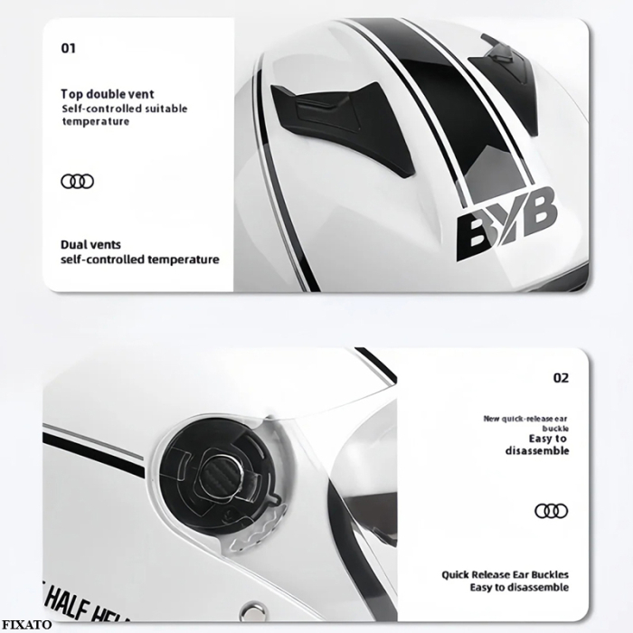 Casca Moto/Scuter FIXATO Italia, Viziera Dubla, Protectie UV, marime universala 56-62cm, Alba [5]