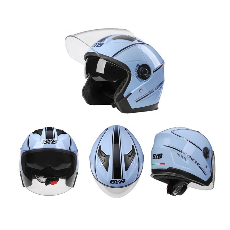 Casca Moto/Scuter FIXATO Italia, Viziera Dubla, Protectie UV, marime universala 56-62cm, Albastra [2]