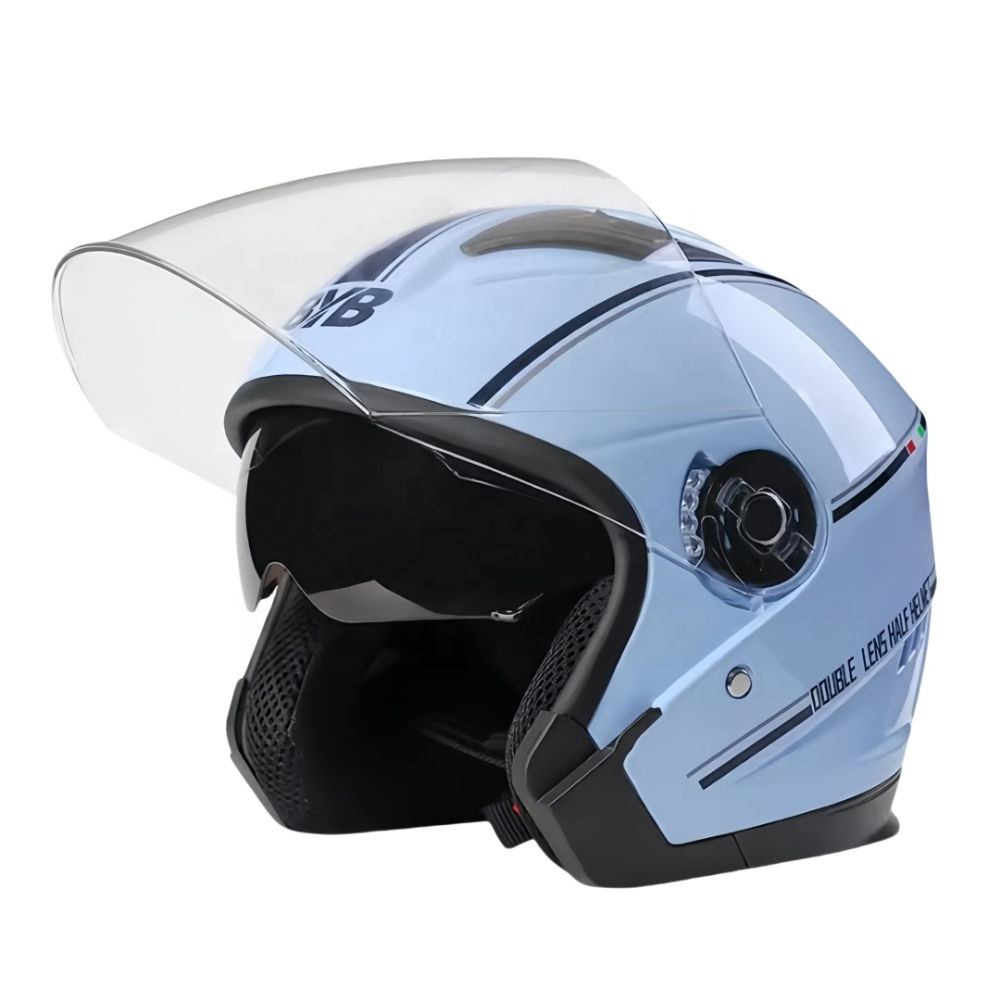 Casca Moto/Scuter FIXATO Italia, Viziera Dubla, Protectie UV, marime universala 56-62cm, Albastra [1]