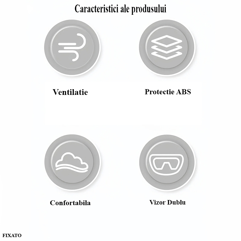 Casca Moto/Scuter FIXATO Italia, Viziera Dubla, Protectie UV, marime universala 56-62cm, Gri [5]