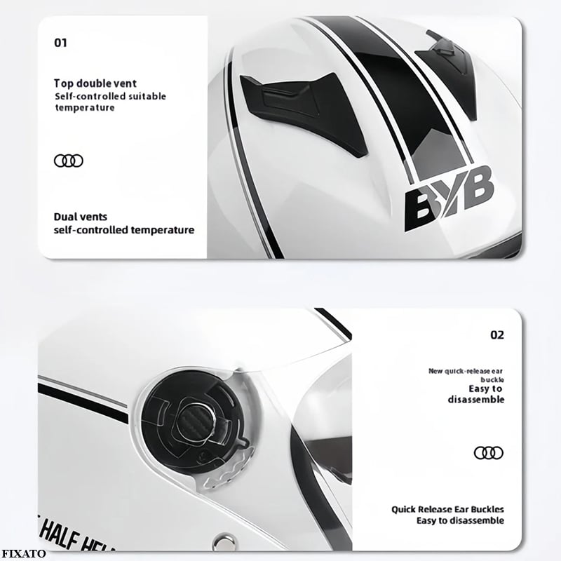 Casca Moto/Scuter FIXATO Italia, Viziera Dubla, Protectie UV, marime universala 56-62cm, Neagra [6]