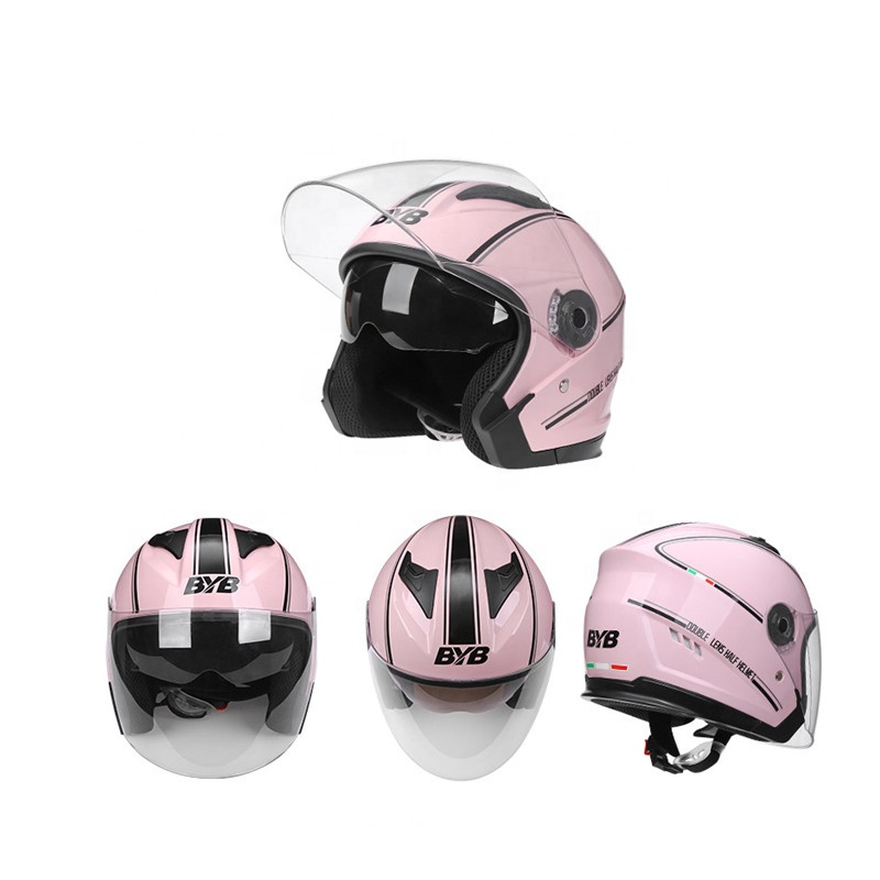 Casca Moto/Scuter FIXATO Italia, Viziera Dubla, Protectie UV, marime universala 56-62cm, Roz [2]