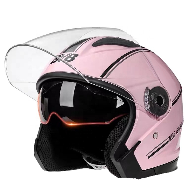 Casca Moto/Scuter FIXATO Italia, Viziera Dubla, Protectie UV, marime universala 56-62cm, Roz [1]