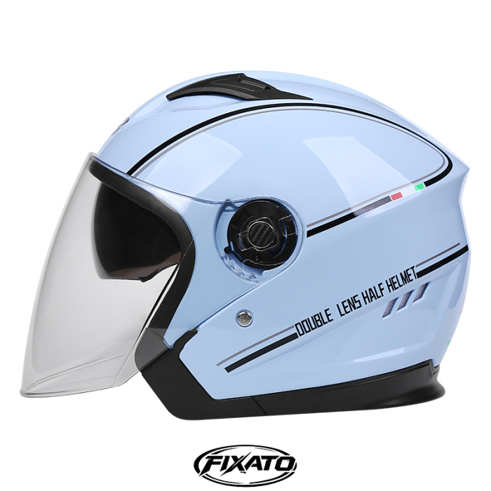 Casca Moto/Scuter FIXATO Italia, Viziera Dubla, Protectie UV, Marime universala 57-61cm, Albastru [8]