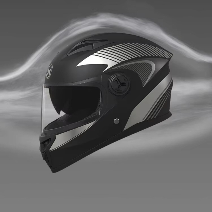 Casca Moto/Scuter FIXATO Phantom, Protectie UV, Viziera Dubla, Ventilatie buna si permeabilitate la aer, Negru Argintiu, Marime universala 57-62 cm [3]