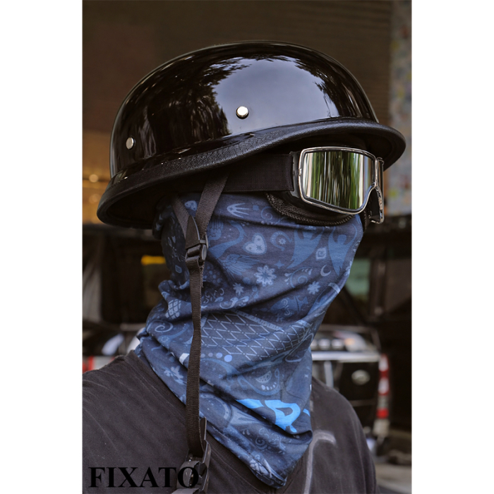 Casca Moto/Scuter FIXATO Retro German, Interior Confortabil, Prindere rapida, Negru Lucios, Marime XL 61-62cm [4]