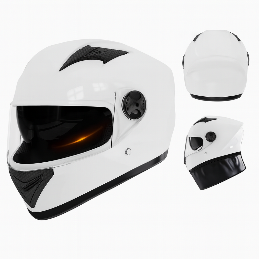 Casca Moto/Scuter FIXATO Ultra, Protectie UV, Viziera Dubla, Ventilatie buna si permeabilitate la aer, Esarfa de iarna detasabila, Alba, Marime universala 54-62 cm [1]