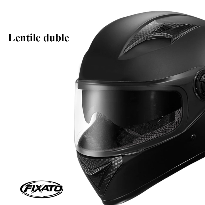 Casca Moto/Scuter FIXATO Ultra, Protectie UV, Viziera Dubla, Ventilatie buna si permeabilitate la aer, Esarfa de iarna detasabila, Marime universala 59-62 cm, Negru [6]