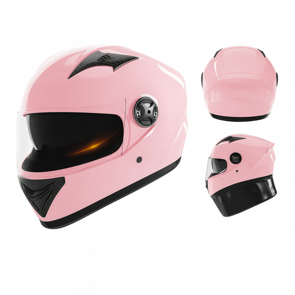 Casca Moto/Scuter FIXATO Ultra, Protectie UV, Viziera Dubla, Ventilatie buna si permeabilitate la aer, Esarfa de iarna detasabila, Roz, Marime universala 54-62 cm [1]