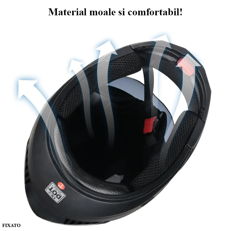 Casca Moto/Scuter FIXATO Ultra, Viziera Dubla, Protectie UV, Negru Mat, L 58-59cm [2]
