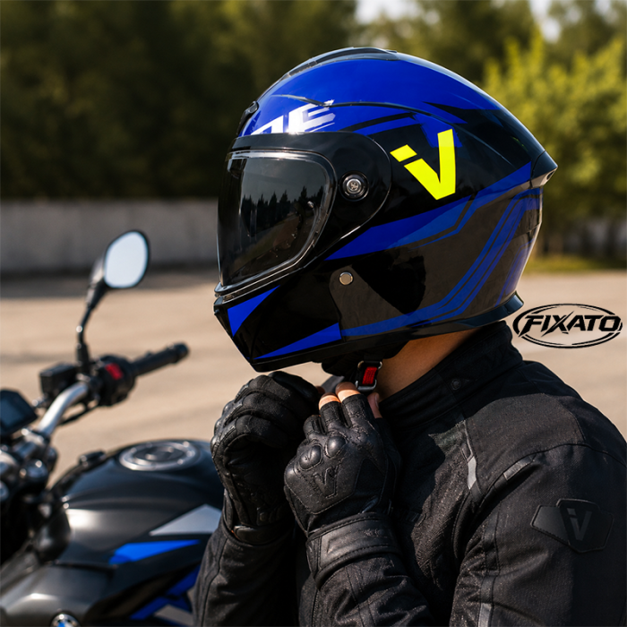 Casca Moto/Scuter Flip-Up FIXATO Nova, Viziera Dubla, Protectie UV, Albastru inchis, M 57-58cm [6]
