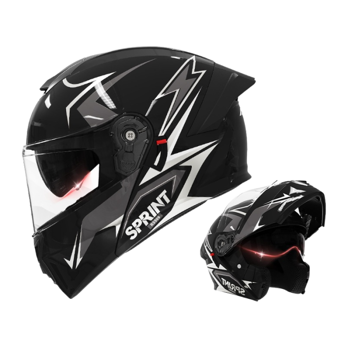 Casca Moto/Scuter Flip-Up FIXATO Viper, Viziera Dubla, Protectie UV, Modulabila, Negru Metal, Marime 57-59cm [5]