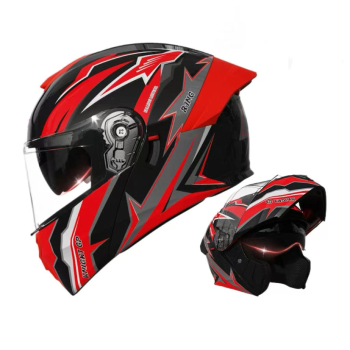 Casca Moto/Scuter Flip-Up FIXATO Viper, Viziera Dubla, Protectie UV, Modulabila, Rosu, Marime 57-59cm [5]