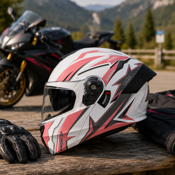 Casca Moto/Scuter Flip-Up FIXATO Viper, Viziera Dubla, Protectie UV, Modulabila, Roz, Marime 57-59cm [5]