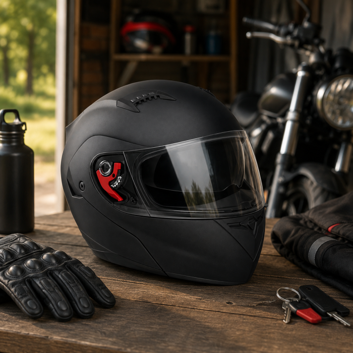 Casca Moto/Scuter Flip-Up FIXATO, Viziera Dubla, Protectie UV, Negru [3]